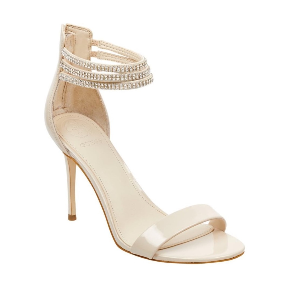 GUESS Women’s “Kathy” Ivory Leather Heels